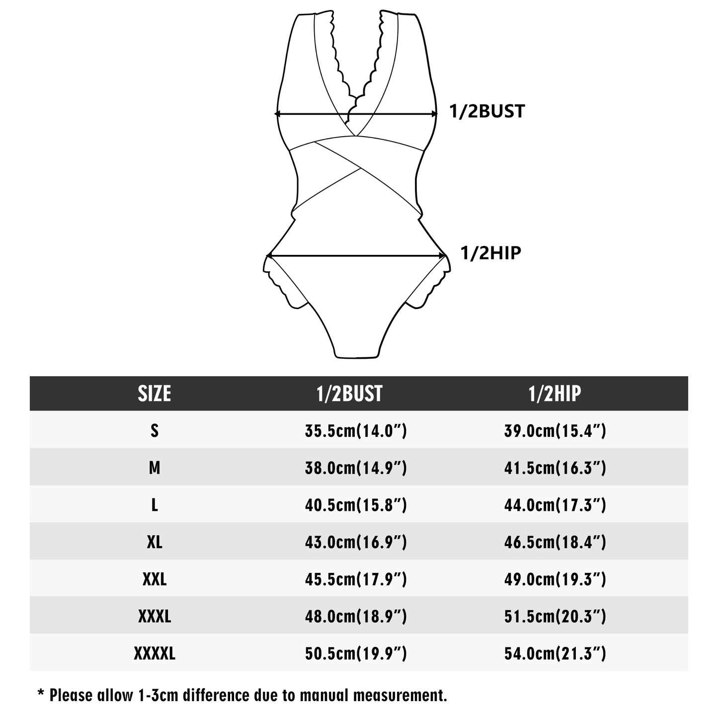 The Lynette Ruffle Edge Cross-Front Swimsuit (Coquette Swimsuit)
