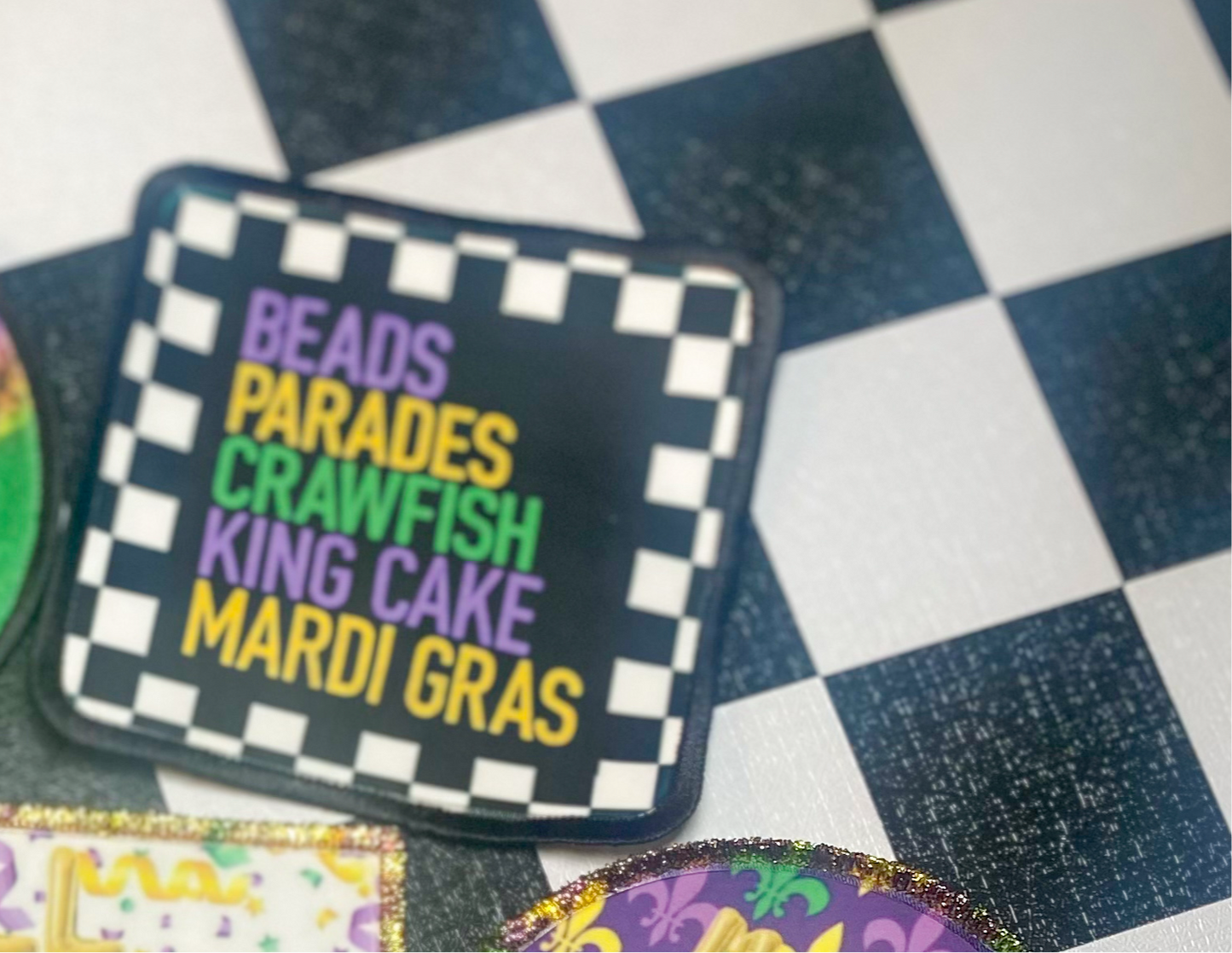Beads, parades, etc. Square premium patch