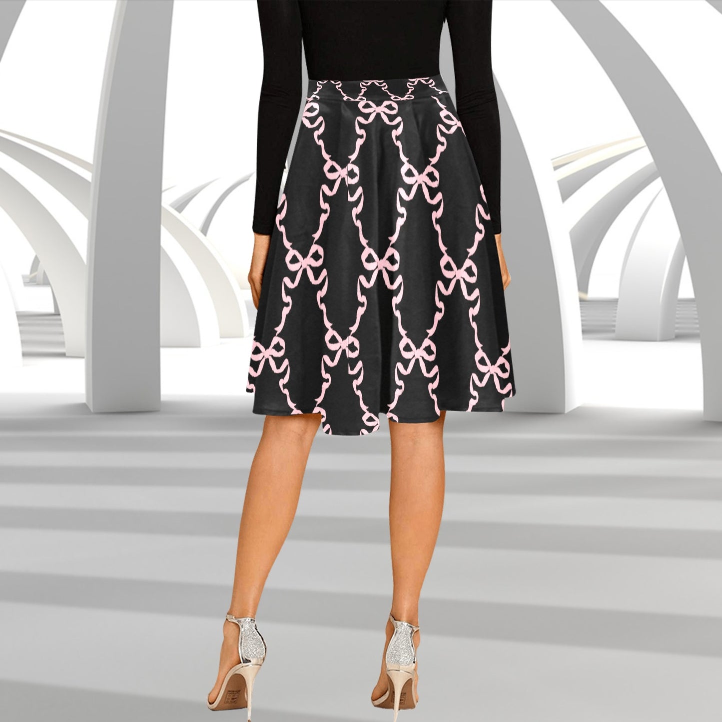 Women's Pleated Midi Skirt (Model D15)