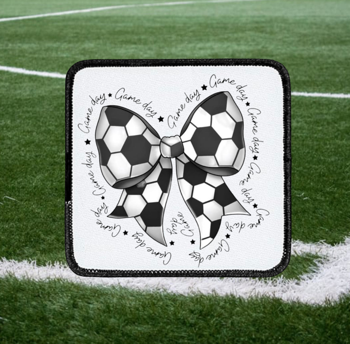 Soccer Bow ~ Square Patch