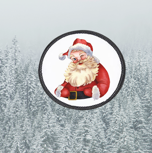 Retro Santa ~ Round Patch