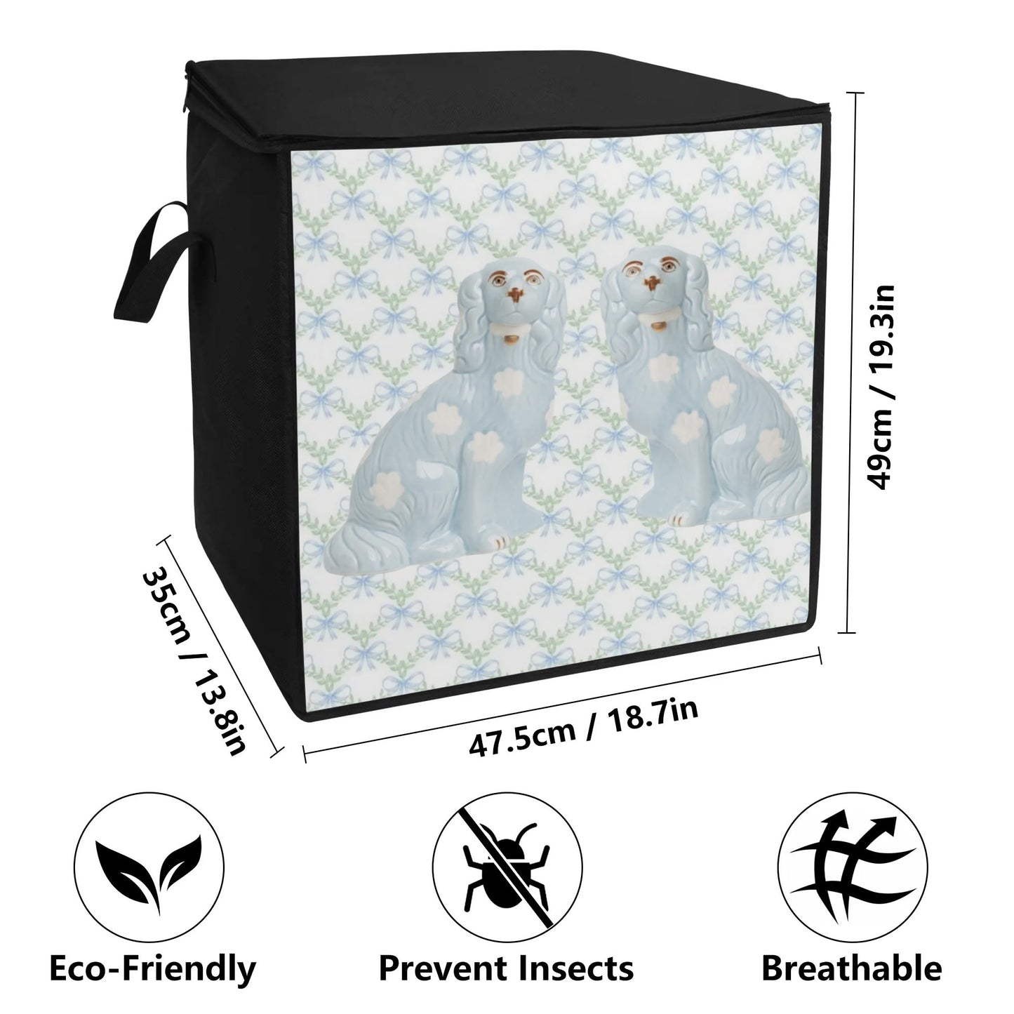 STAFFORDSHIRE DOGS BEDDING ORGANIZER (Grand Millennial)