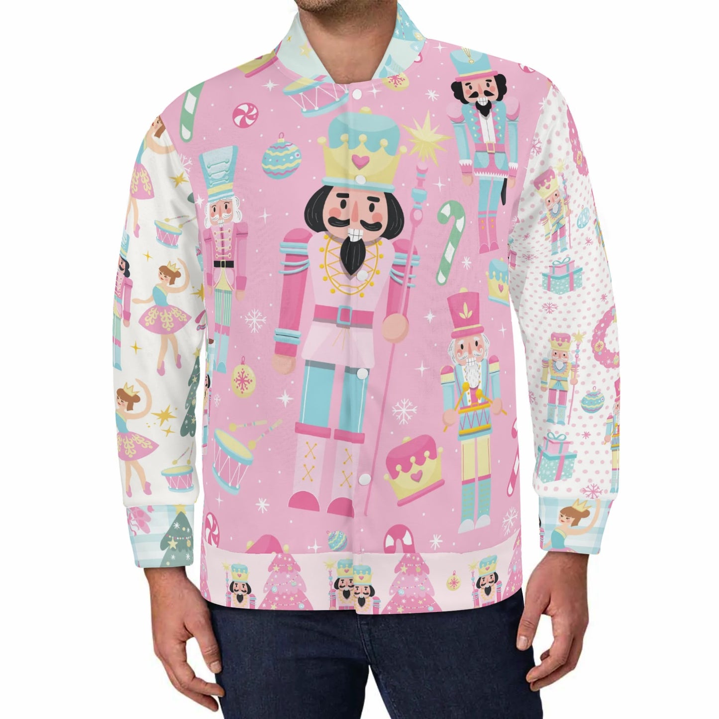 PINK NUTCRACKER BOMBER JACKET