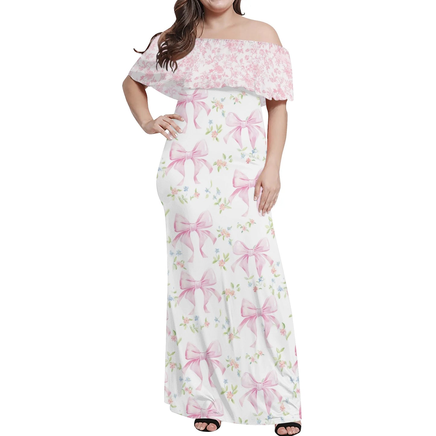 Womens Off The Shoulder Wrap Maxi Dress