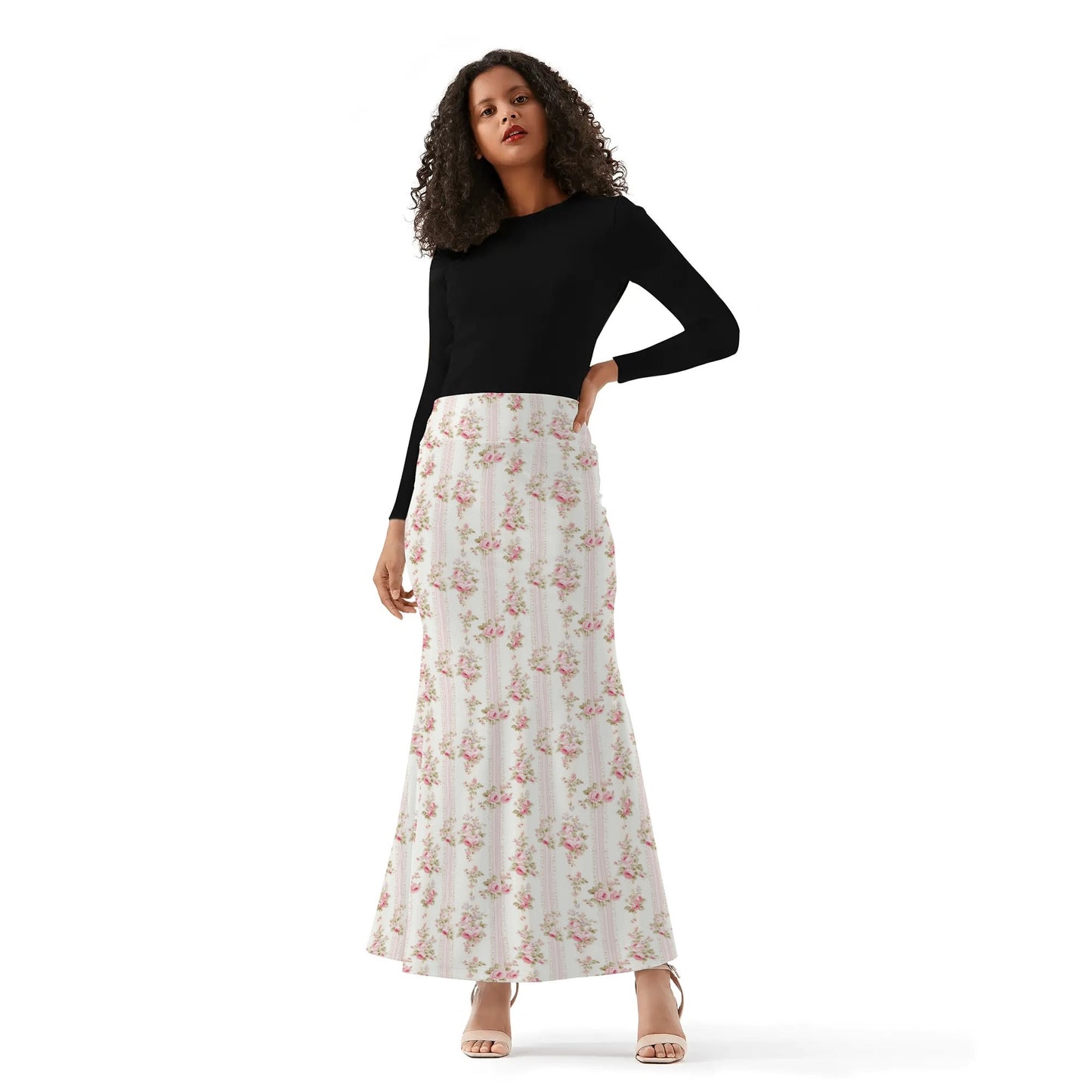 Womens Wrap Fishtail Maxi Skirt