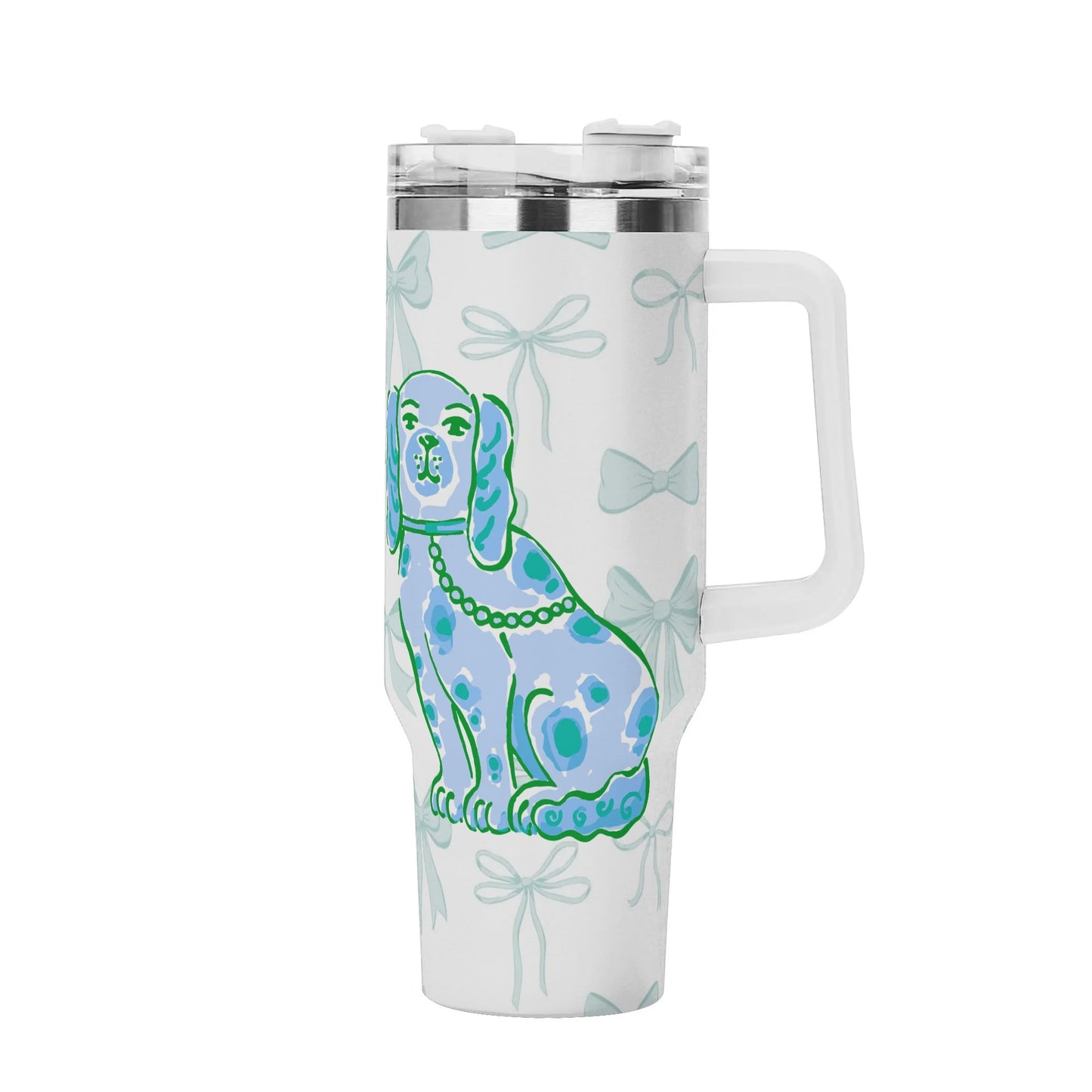 Stainless Steel Blue Bow Staffordshire Tumbler 40 oz.