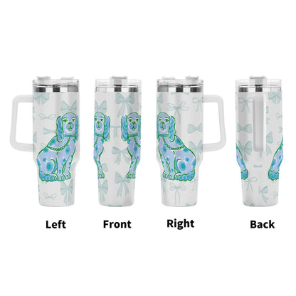 Stainless Steel Blue Bow Staffordshire Tumbler 40 oz.