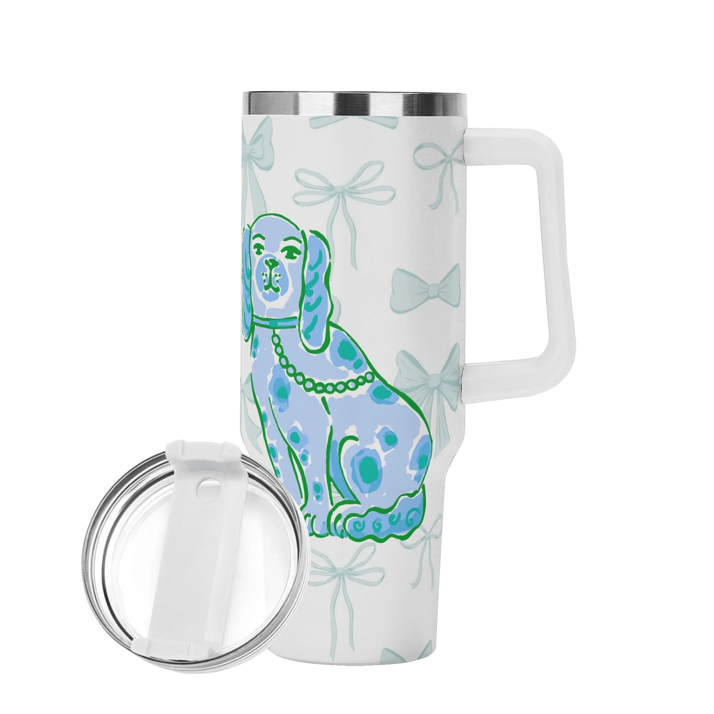 Stainless Steel Blue Bow Staffordshire Tumbler 40 oz.