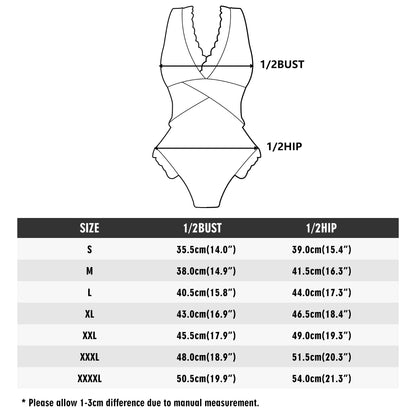 The Lynette Ruffle Edge Cross-Front Swimsuit (Coquette Swimsuit)