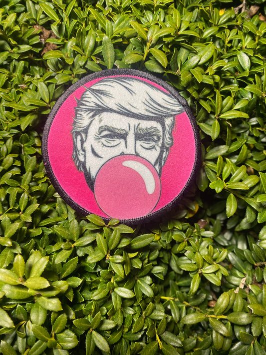 Pink Bubble Gum Trump ~ Round patch