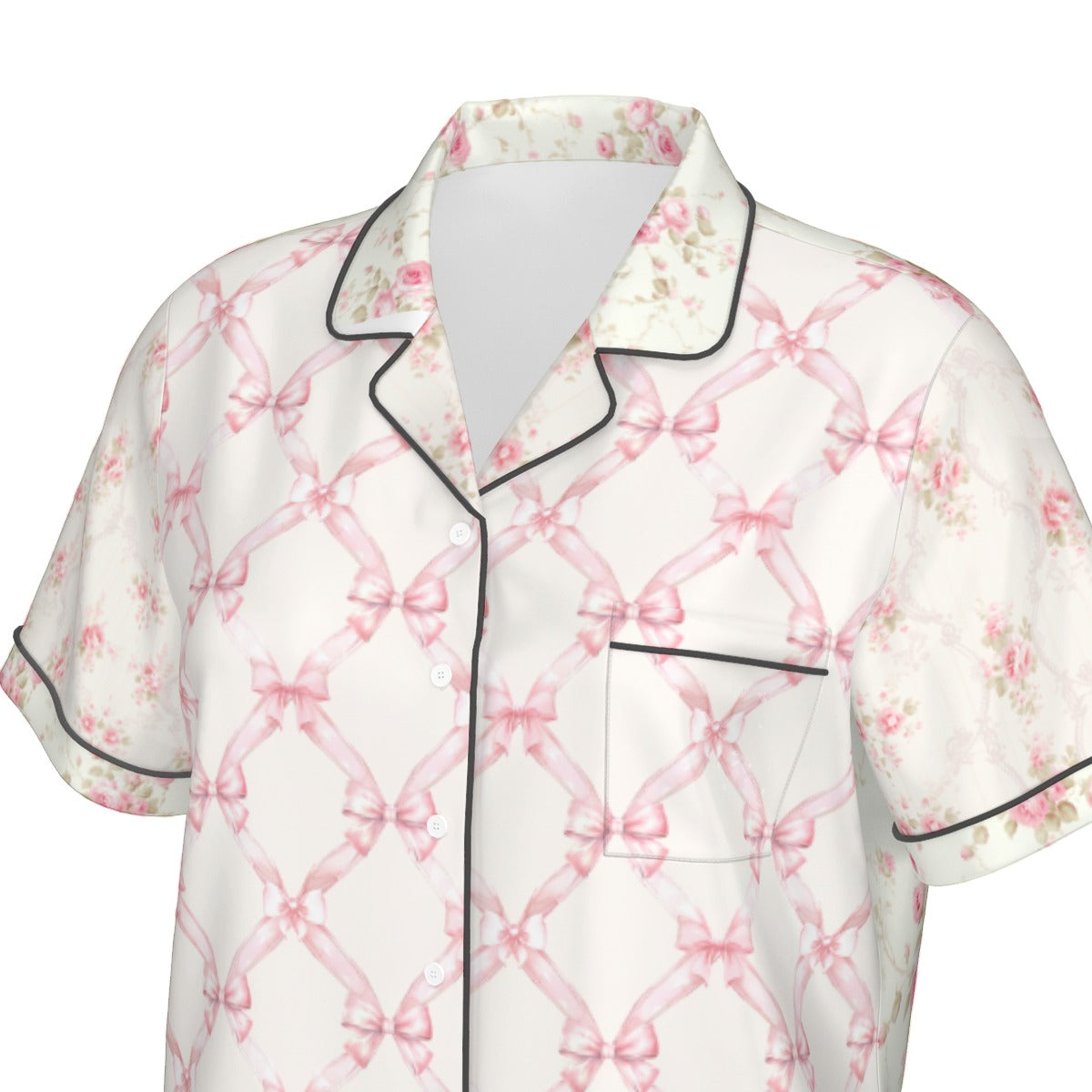 Womens Coquette Preppy Bow Pajamas