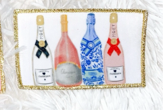 Champagne Bottles ~ Gold Trim Patch