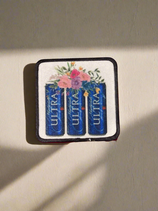 Drink ultra with flowers patch