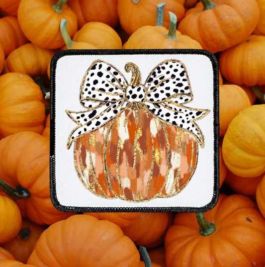 Watercolor pumpkin- square patch