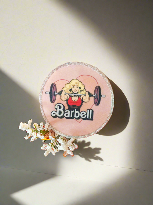 Barbell with silver trim patch