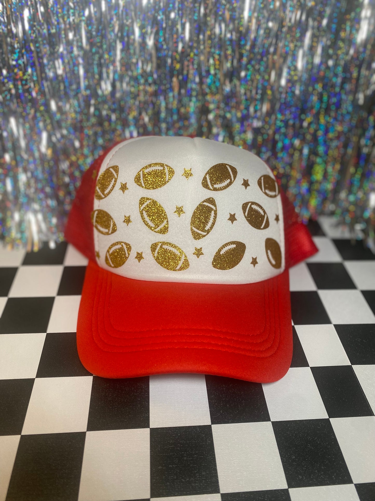 Glitter Football Hat transfer