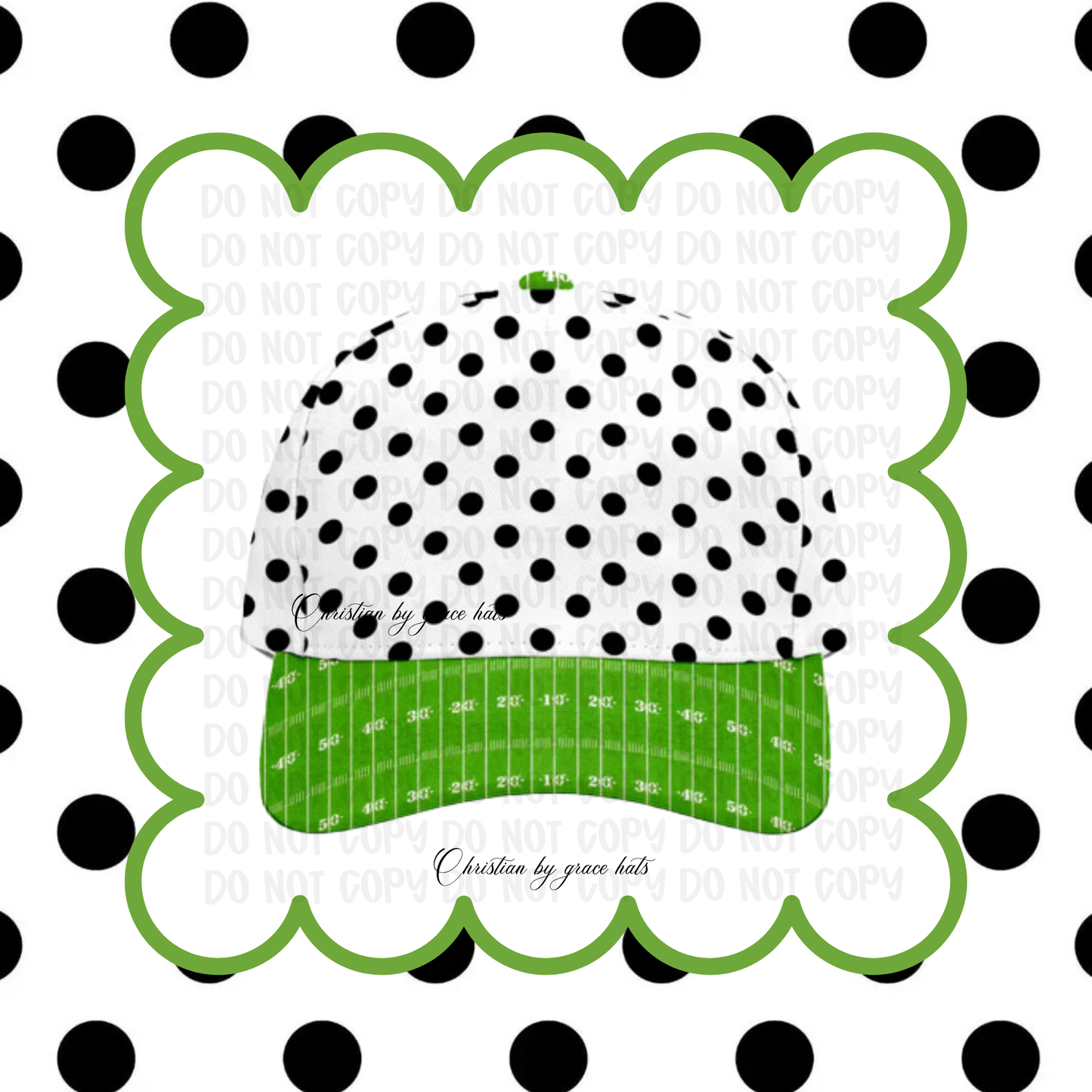 Polka Dot Football Trucker Hat~ Pre~order,min 2