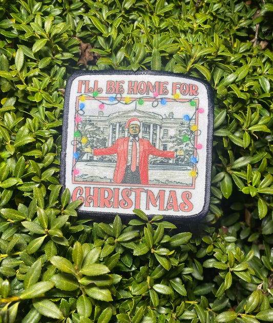 Pink Trump I’ll be home for Christmas - Square Patch