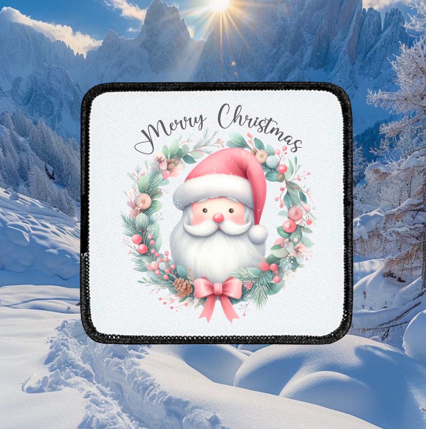 Pink Merry Christmas - Square patch