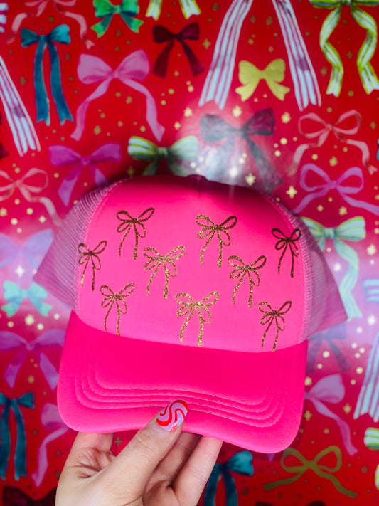 Bow Glitter Hat Transfers