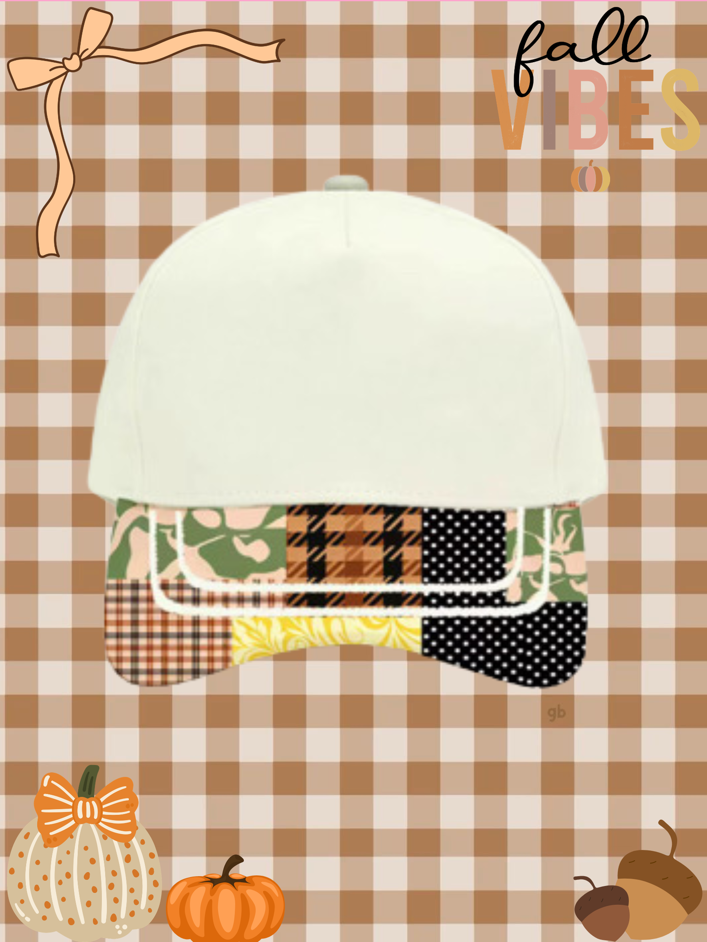 Autumn Quilt 5 Panel Trucker Hat- Pre-order- Min 2 per hat!