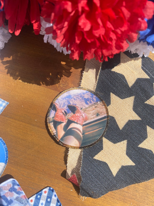 Red cowboy boots ~ Premium patch
