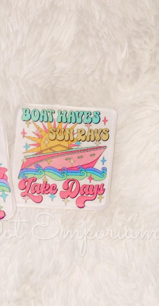 Boat Waves, Sun rays and Lake days patch