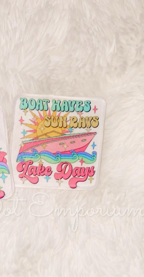 Boat Waves, Sun rays and Lake days patch – Polka Dot Emporium.