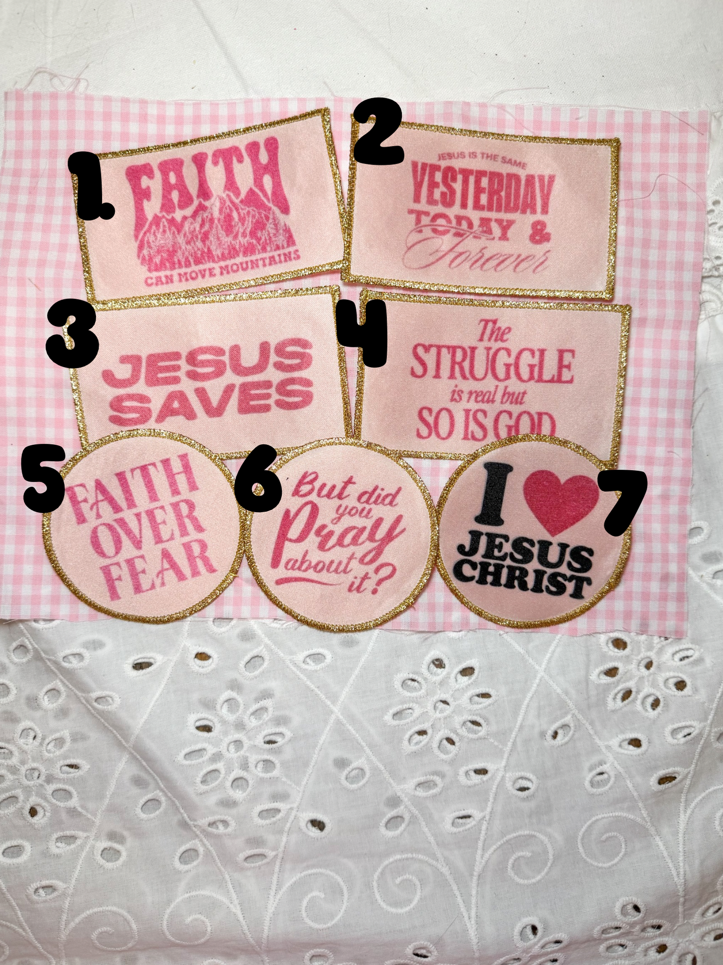 Pink Christian Patches
