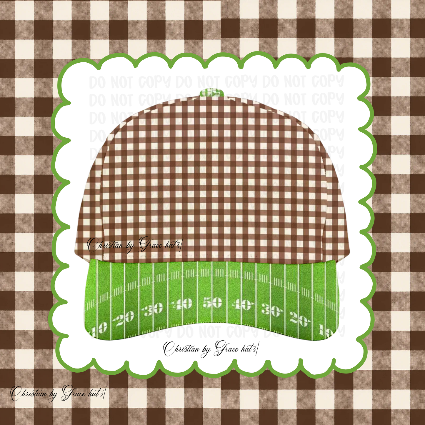 Brown Checked Football Trucker ~ Pre~order, min 2!