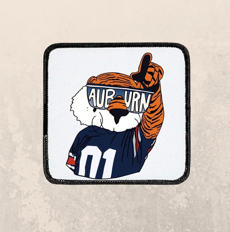 Game day orange tiger ~ square patch